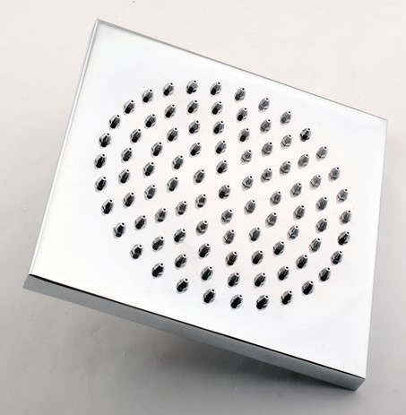 Example image of Hydra Showers Square Shower Head With Swivel Knuckle (210mm, Chrome).