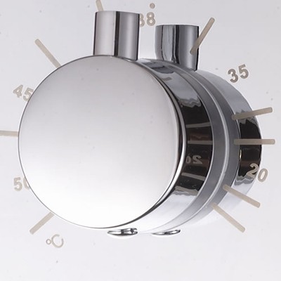 Example image of Hydra Showers Twin Thermostatic Shower Valve, Slide Rail & Round Handset.