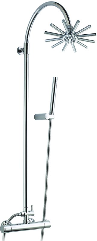 Larger image of Hydra Showers Thermostatic Bar Shower Valve Set With Star Head.