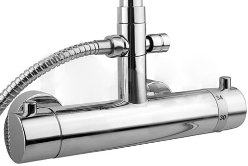 Example image of Hydra Showers Thermostatic Bar Shower Valve Set With Star Head.