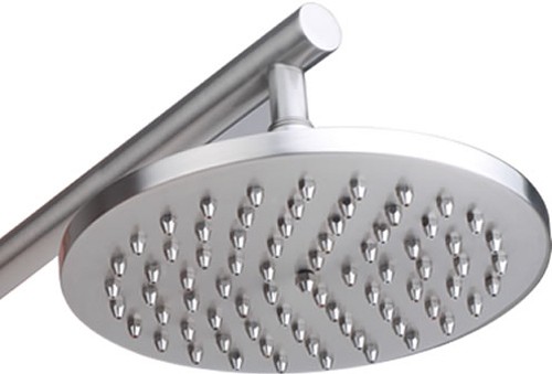Example image of Hydra Showers Twin Thermostatic Shower Valve & 8in Head (Brushed Steel).