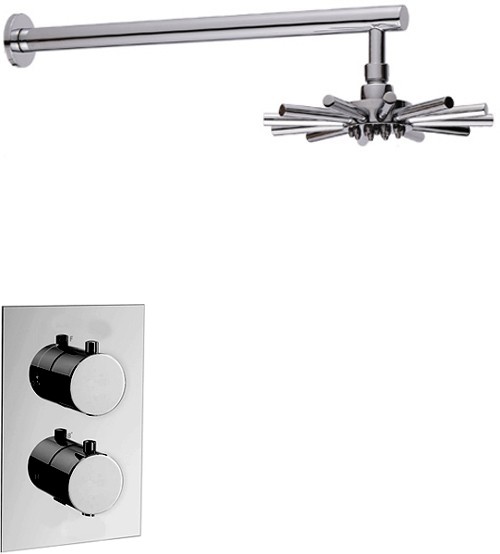 Larger image of Hydra Showers Twin Thermostatic Shower Valve With 8in Star Shower Head.