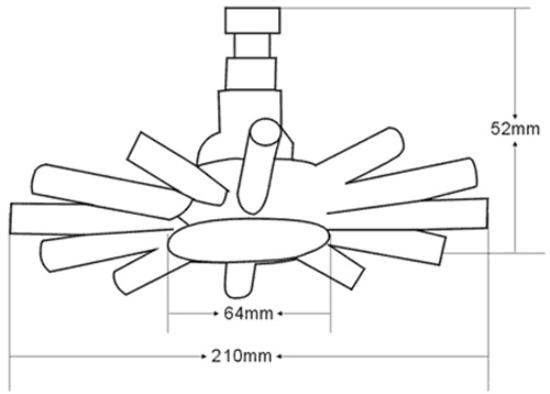 Technical image of Hydra Showers Twin Thermostatic Shower Valve With 8in Star Shower Head.