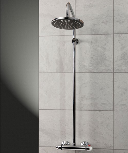 Larger image of Hydra Showers Thermostatic Bar Shower Valve With Rigid Riser Kit.