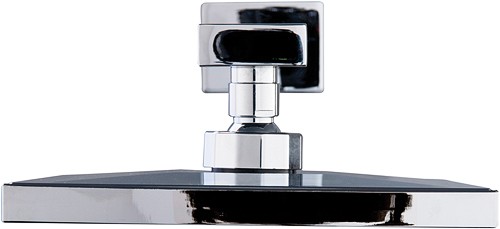 Larger image of Hydra Showers Square Shower Head & Wall Mounting Arm (Chrome).