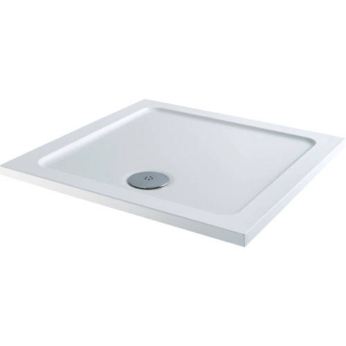 Larger image of Tuff Trays Square Stone Resin Shower Tray & Waste 700x700mm (Low Profile).