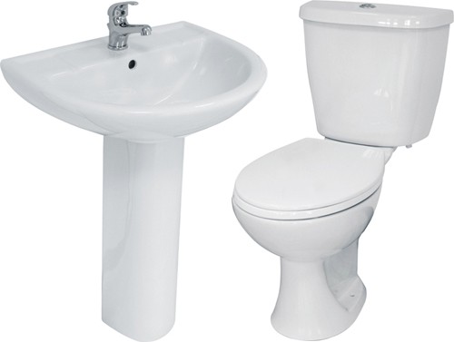 Larger image of Hydra 4 Piece Bathroom Suite With Toilet & Basin (1 Tap Hole).