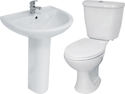 Larger image of Hydra 4 Piece Bathroom Suite With Toilet & Basin (1 Tap Hole).