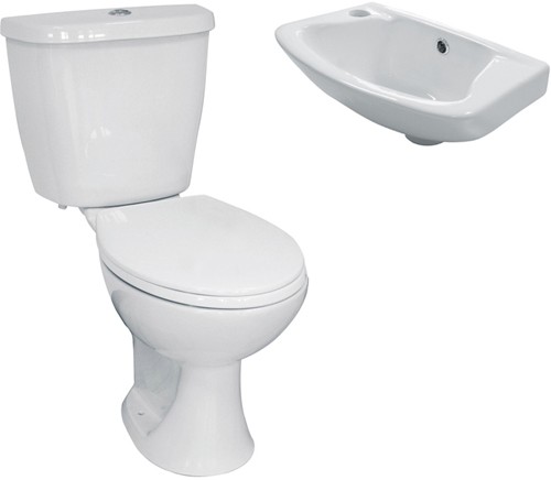Larger image of Hydra 3 Piece Bathroom Suite With Toilet & Basin.