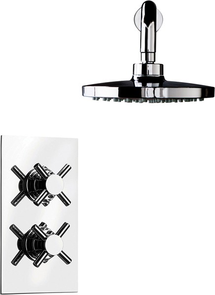 Larger image of Hydra Showers Thermostatic Twin Shower With Head & Arm (Chrome).
