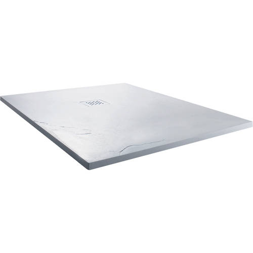 Larger image of Slate Trays Square Shower Tray With Waste 900x900mm (White).