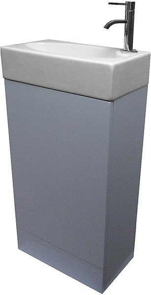 Example image of Hydra Cloakroom Vanity Unit With Basin (Blue), Size 450x860mm.