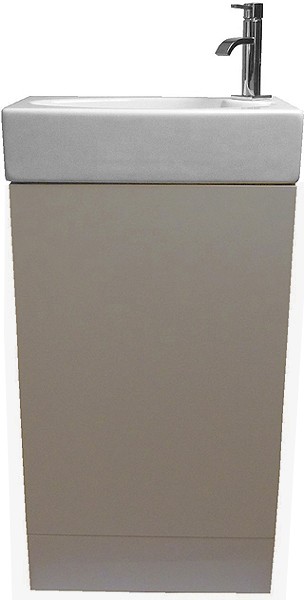 Larger image of Hydra Cloakroom Vanity Unit With Basin (Cappuccino), 450x860mm.