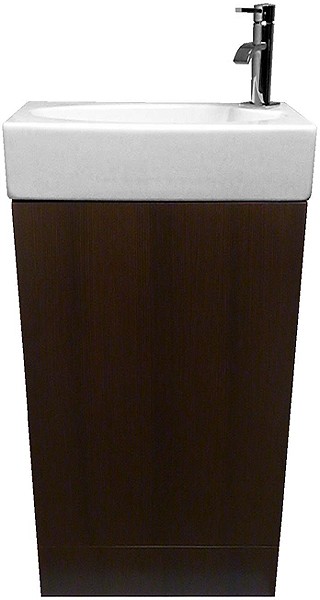 Larger image of Hydra Cloakroom Vanity Unit With Basin (Wenge), Size 450x860mm.