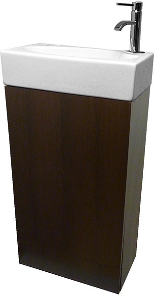Example image of Hydra Cloakroom Vanity Unit With Basin (Wenge), Size 450x860mm.