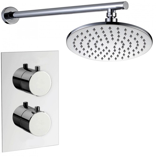Larger image of Hydra Thermostatic Shower Valve With Fixed Shower Head.  200mm.