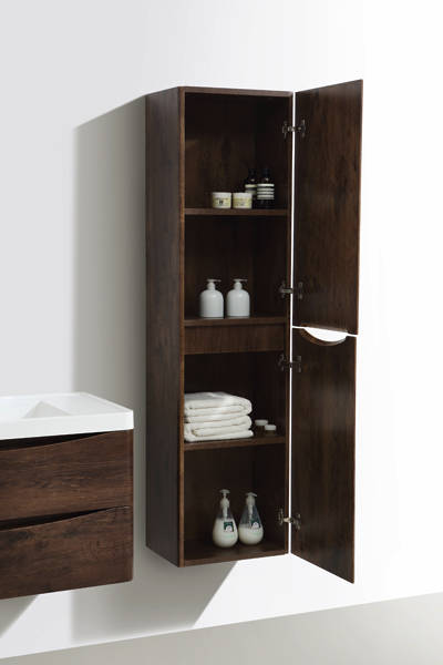 Example image of Italia Furniture Wall Mounted Bathroom Storage Unit (Chestnut).