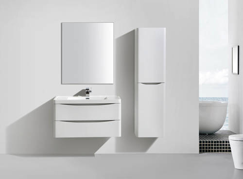 Example image of Italia Furniture Wall Mounted Bathroom Storage Unit (White Ash).