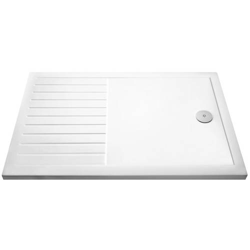 Larger image of Tuff Trays Walk In Shower Tray With Drying Area 1600x800mm (Low Profile).