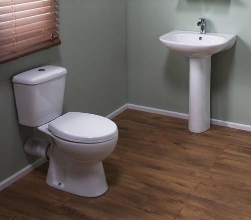Example image of Oxford En Suite Bathroom Pack With 1200x800mm Offset Enclosure (RH, 8mm).