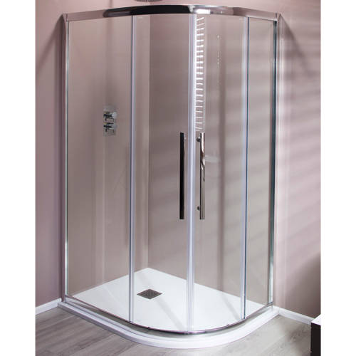 Larger image of Oxford 1200x900mm Offset Quadrant Shower Enclosure & Tray (8mm, RH).