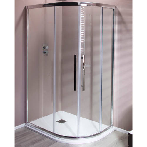 Example image of Oxford En Suite Bathroom Pack With 1200x900mm Offset Enclosure (RH, 8mm).