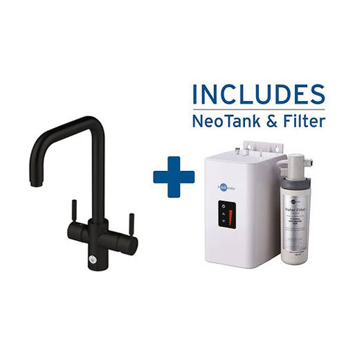 Example image of InSinkErator Hot Water 4N1 U Shape Steaming Hot Kitchen Tap (Velvet Black). CLEARANCE.