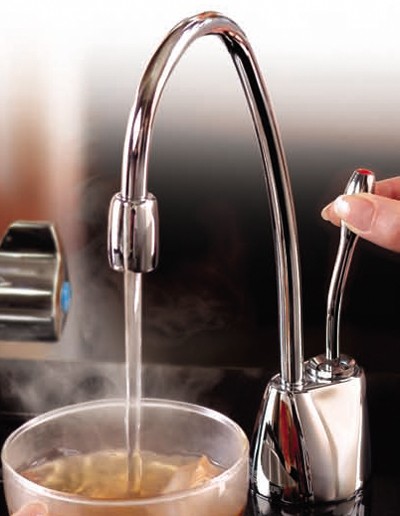 Example image of InSinkErator Hot Water Steaming Hot Filtered Kitchen Tap (Satin Nickel).