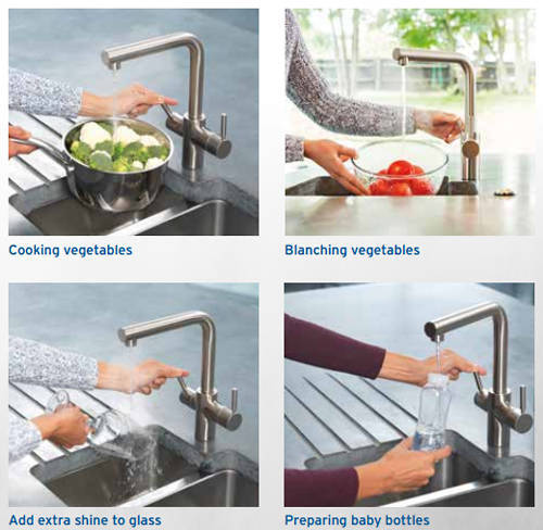 Example image of InSinkErator Hot Water Boiling Hot & Cold Water Kitchen Tap (Pearl White).