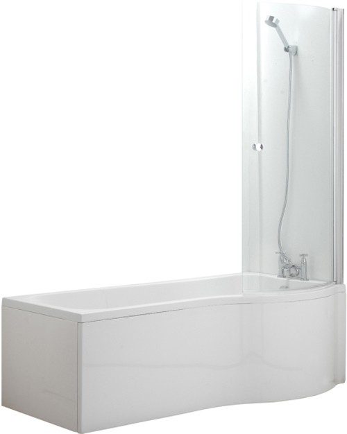 Example image of Hydra Complete Shower Bath Suite (Right Hand). 1500x750mm.
