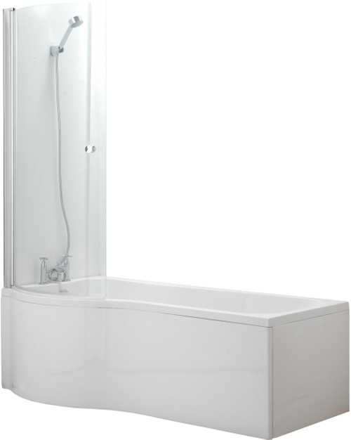 Example image of Hydra Complete Shower Bath Suite (Left Hand). 1700x750mm.