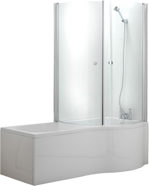 Larger image of Hydra Complete Shower Bath Suite With 2 Screens. (Right Hand). 1700x750mm.