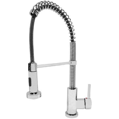 Larger image of JTP Kitchen Spring Kitchen Tap With Pull Out Spray (Chrome).