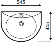 Technical image of Hydra G4K Corner Toilet With Seat, Basin & Semi Pedestal.