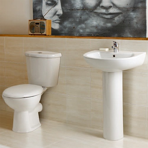 Larger image of Hydra G4K Suite With Toilet Pan. Cistern, Seat, Basin & Pedestal.