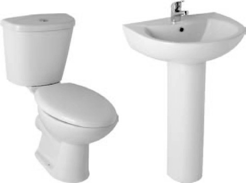 Example image of Hydra G4K Suite With Toilet Pan. Cistern, Seat, Basin & Pedestal.