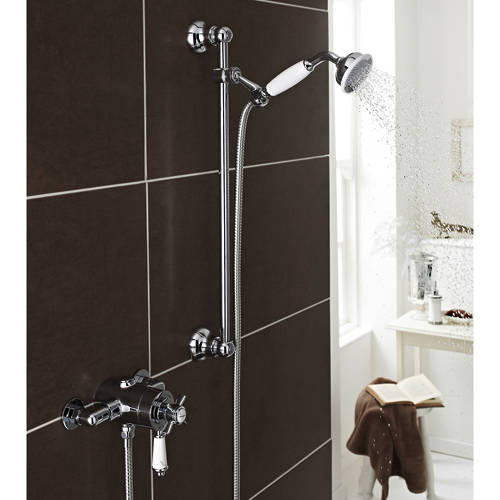 Larger image of Kartell Pure Traditional Exposed Shower Valve With Slide Rail Kit (Chrome).