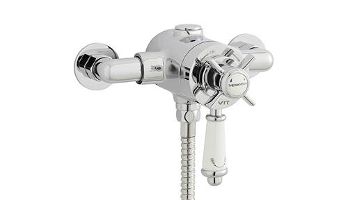 Example image of Kartell Pure Traditional Exposed Shower Valve With Slide Rail Kit (Chrome).