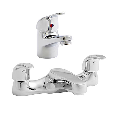 Larger image of Kartell Koral Basin & Bath Filler Tap Pack (Chrome).