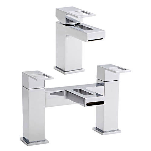 Larger image of Kartell Kourt Basin & Bath Filler Tap Pack (Chrome).