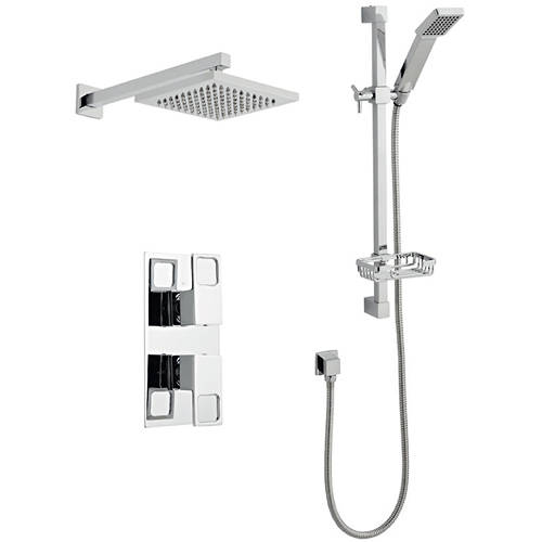 Larger image of Kartell Kourt Shower Valve, Slide Rail Kit With Head & Arm (Option 3).