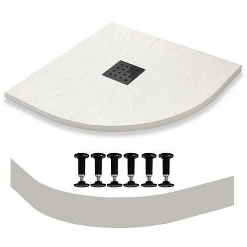 Larger image of Slate Trays Quadrant Easy Plumb Shower Tray & Waste 800mm (White).