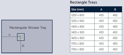 Technical image of Slate Trays Rectangular Shower Tray & Graphite Waste 1200x800 (Black).