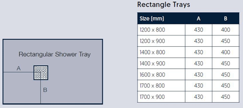 Technical image of Slate Trays Rectangular Shower Tray & Graphite Waste 1200x800 (Graphite).