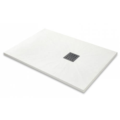 Larger image of Slate Trays Rectangular Shower Tray & Graphite Waste 1700x900 (White).