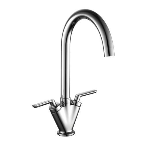 Kartell Kitchen Sink Mixer Tap With Twin Lever Handles (Chrome).