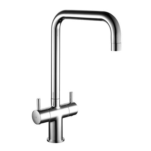 Kartell Kitchen Sink Mixer Tap With Twin Lever Handles (Chrome).