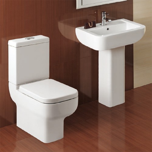 Larger image of Hydra Modern Suite With Toilet Pan. Cistern, Seat, Basin & Pedestal.