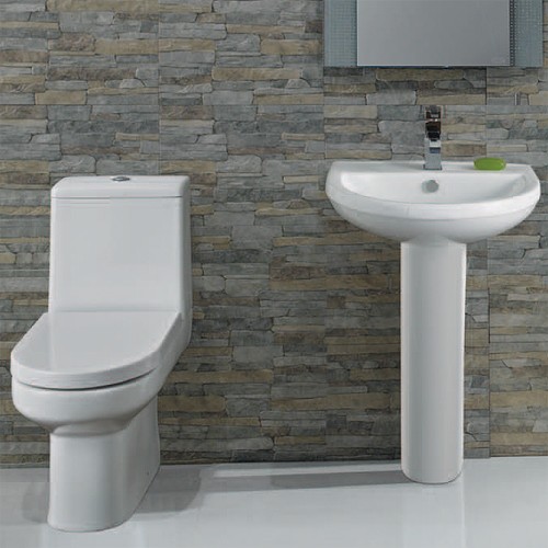 Larger image of Hydra Revive Suite With Toilet Pan. Cistern, Seat, Basin & Pedestal.