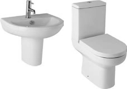 Larger image of Hydra Revive Suite With Toilet Pan. Cistern, Seat, Basin & Semi Pedestal.